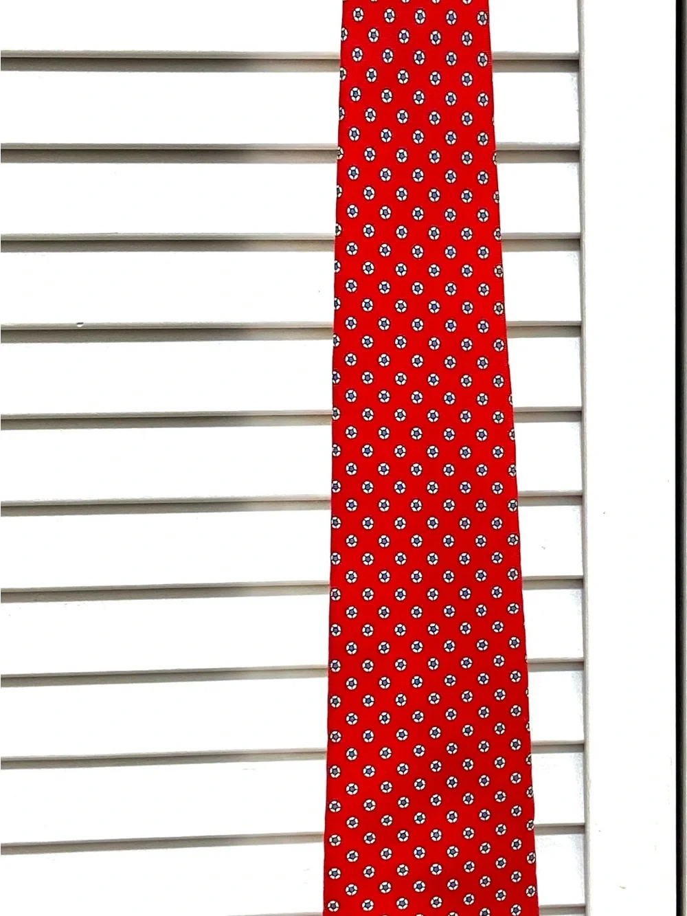 Silk Vintage Bert Pulitzer Foulard Necktie Red